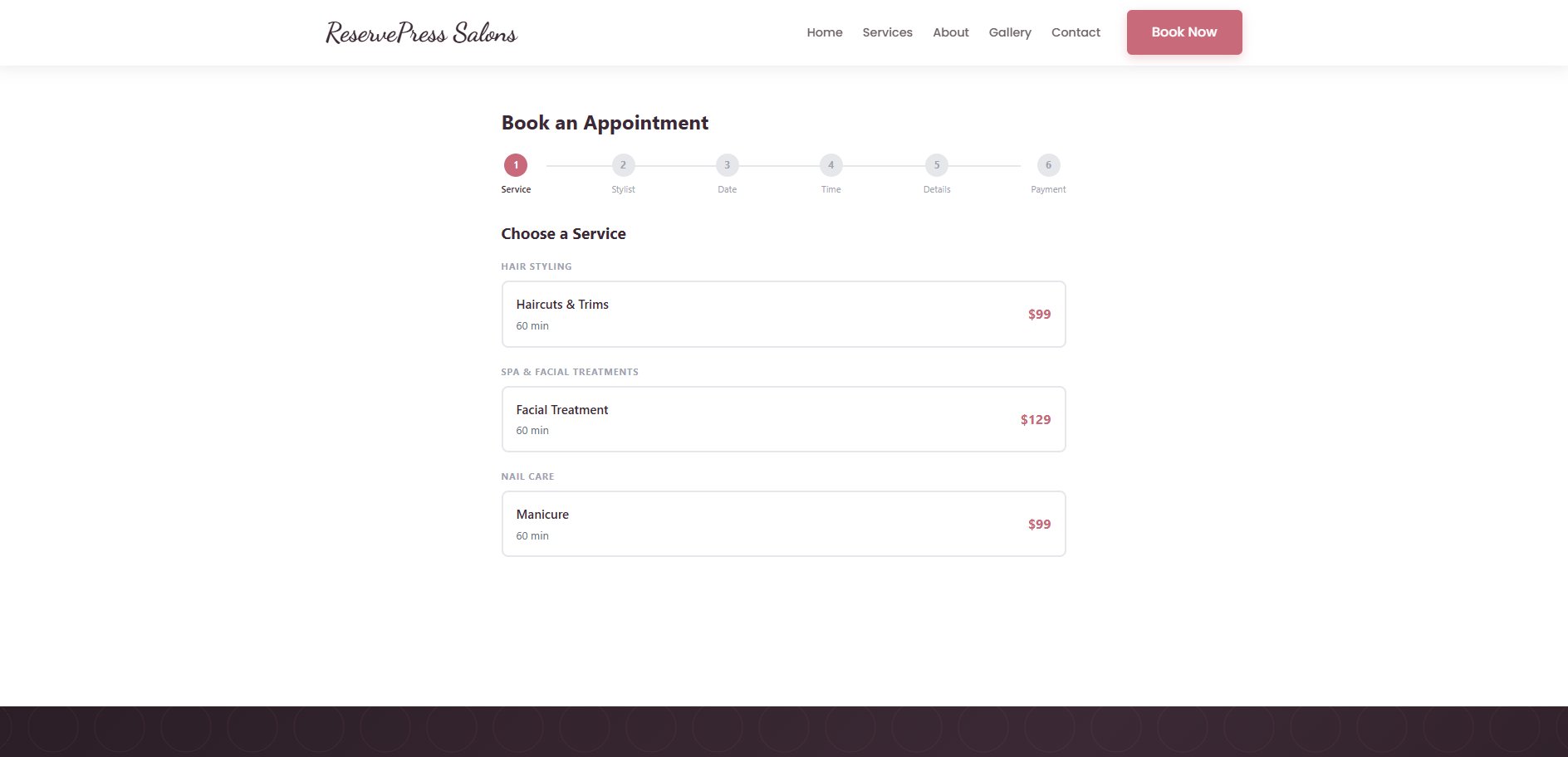 ReservePress Salons booking widget