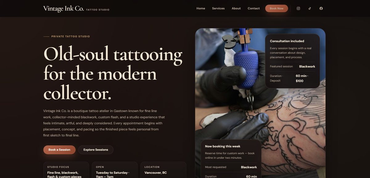 ReservePress Studio booking interface